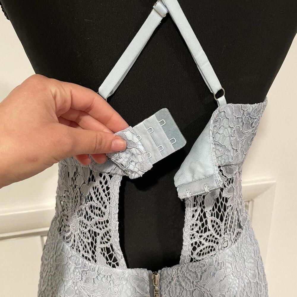 NBD x Naven Lilia Lace Mini Dress in Ice Blue. Size M. originally $208 - Picture 6 of 8